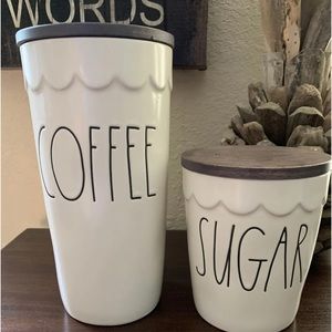 Rae Dunn COFFEE & SUGAR CANISTER SET